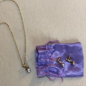 Earrings and chain with matching pendant